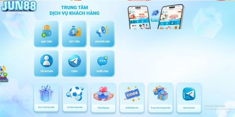 Giao dịch và dịch vụ CSKH Jun88 chu đáo