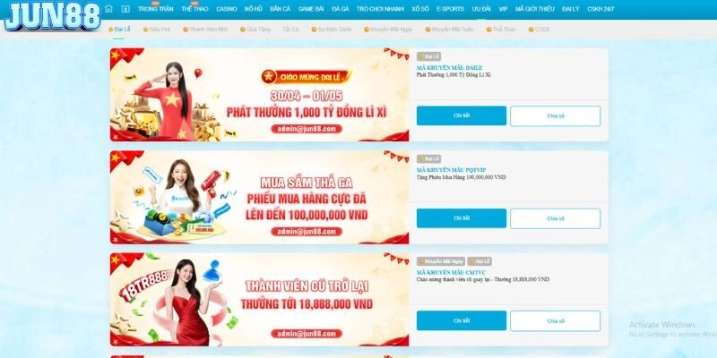 Jun88 cung cấp rất nhiều lợi ích cho người chơi